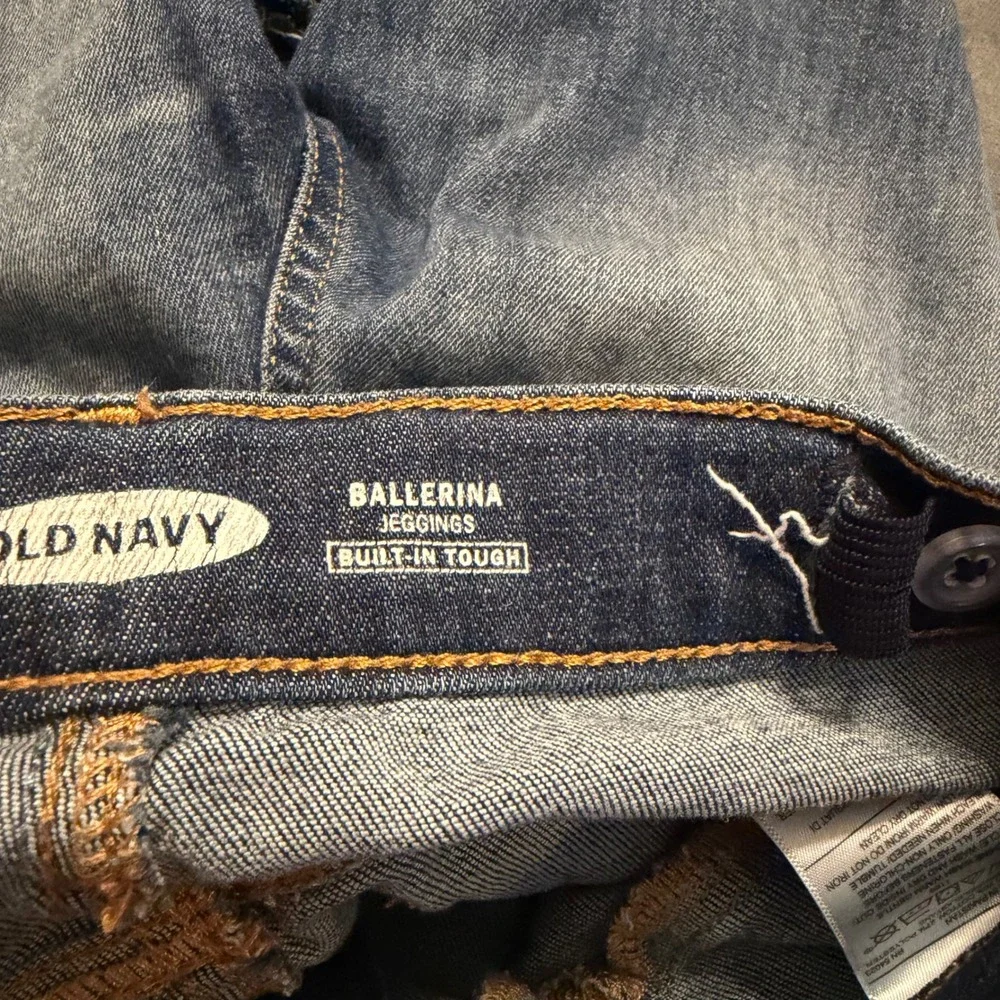 Old Navy Girls Ballerina Jeggings Distressed Raw Hem Blue Denim Jeans‎ Size 12